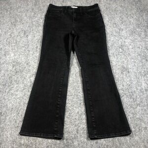 Madewell‎ Mid-Rise Kick Out Jeans Womens 29 Black Charcoal Bootcut Stretch Denim